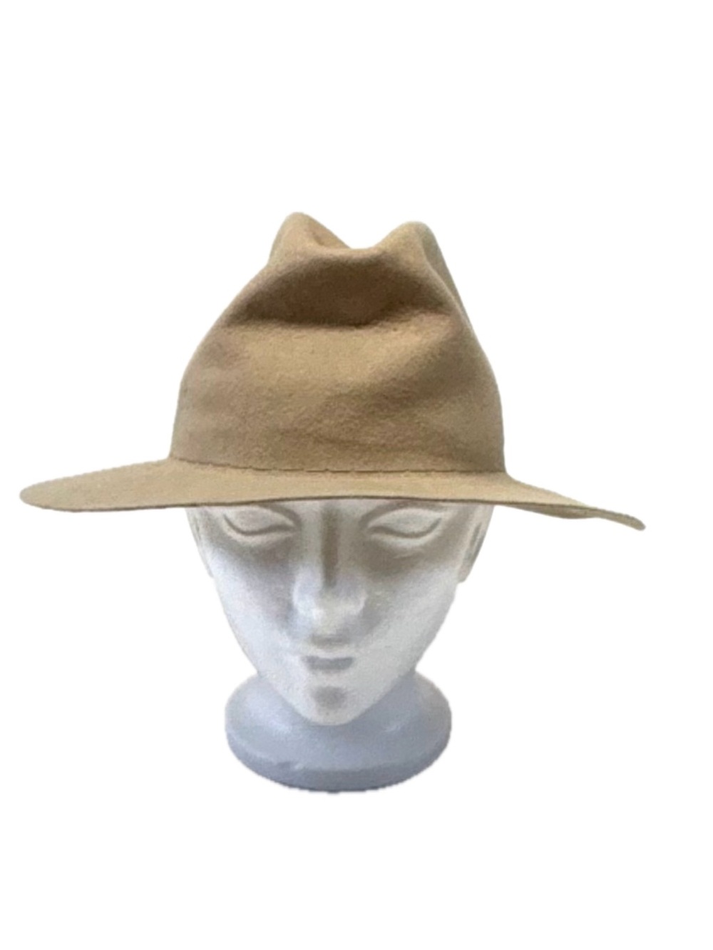 The H.W. Dog & Co. Travelers Hat - Beige Camel Wool Felt Fedora Medium